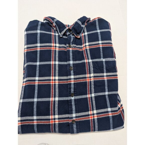 Lands End Blue Flannel 3XL/T Trad Fit men's button LS shirt Oeko Tex 100% cotton - Picture 1 of 9